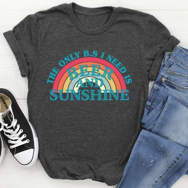 Beer & Sunshine T-Shirt – 100% Cotton, Relaxed & Fun Summer Wear