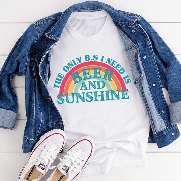 Beer & Sunshine T-Shirt – 100% Cotton, Relaxed & Fun Summer Wear