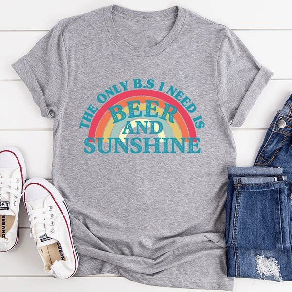 Beer & Sunshine T-Shirt – 100% Cotton, Relaxed & Fun Summer Wear